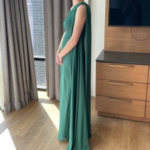 Azazie Lydia Dress Dark Green